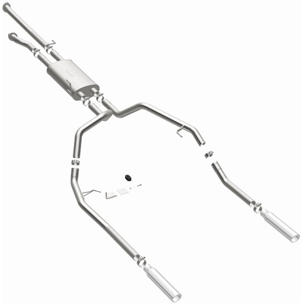 14 V8 4.6L/5.7L Stainless Cat Back Exhaust Dual Split Rear Exit — Toyota Tundra