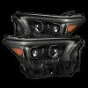 LUXX-Series LED Proj Headlights Alpha Blk w/Actv Light & Seq. Sig + DRL — 23-24 Toyota Tacoma