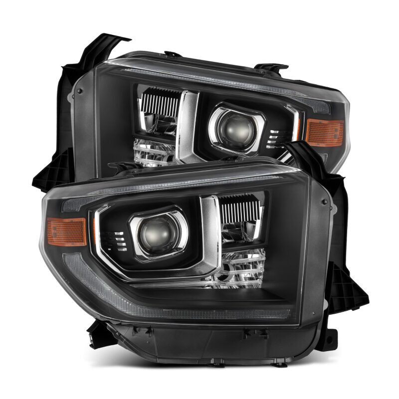 PRO-Series Projector Headlights Black w/Seq. Sig. + DRL — 14-21 Toyota Tundra