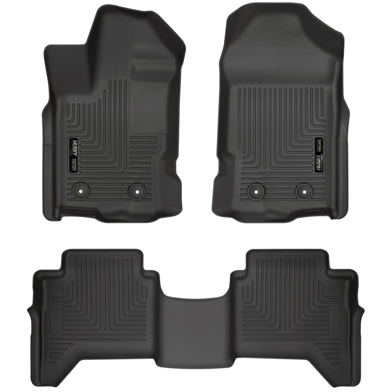 CC/DC (No Hybrid) Weatherbeater Front & 2nd Seat Floor Liners - Blk — 2024 Toyota Tacoma