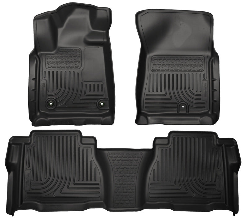 Weatherbeater Black Front & 2nd Seat Floor Liners — 12-13 Toyota Tundra