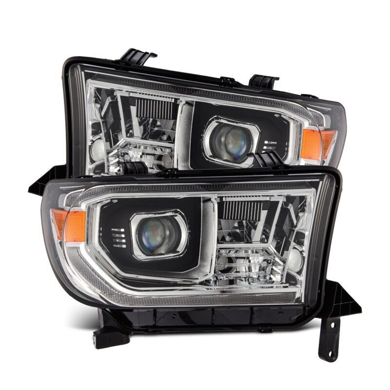 LUXX LED Proj HL Chrome w/Actv Light Seq. Sig + DRL — 07-13 Toyota Tundra