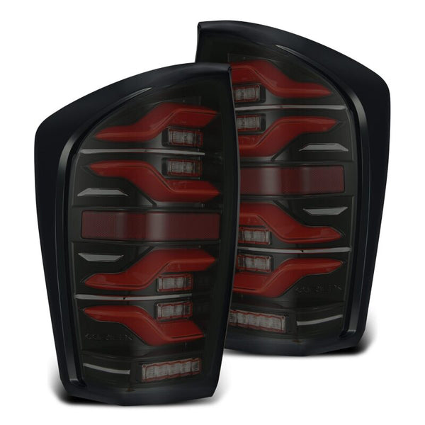 LUXX LED Taillights Blk/Red w/Activ Light/Seq Signal — 16-21 Toyota Tacoma