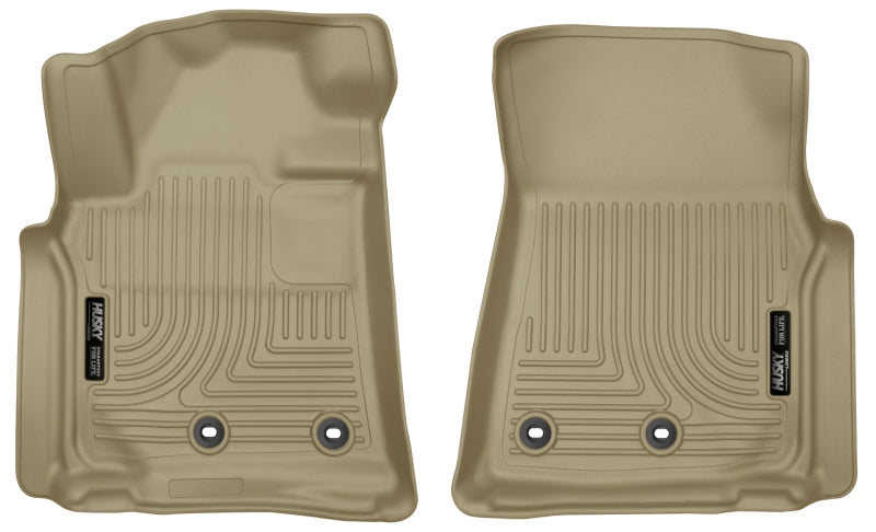 Lexus LX570 / 13-16 WeatherBeater Front Tan Floor Liners — 13-16 Toyota Land Cruiser