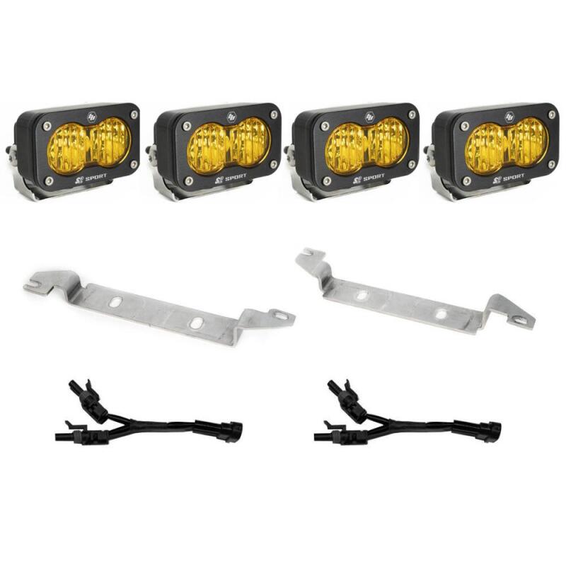 S2 Sport Dual Fog Pocket Light Kit - Baja Amber — 2024+ Toyota Tacoma