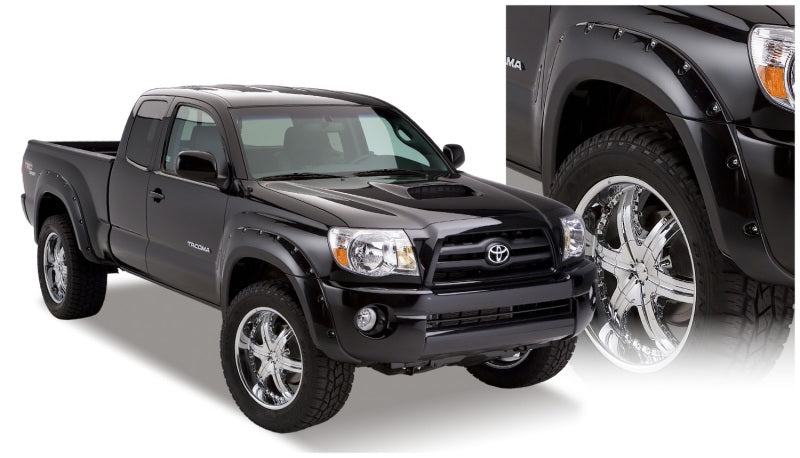 Fleetside Pocket Style Flares 4pc 73.5in Bed - Black — 05-11 Toyota Tacoma