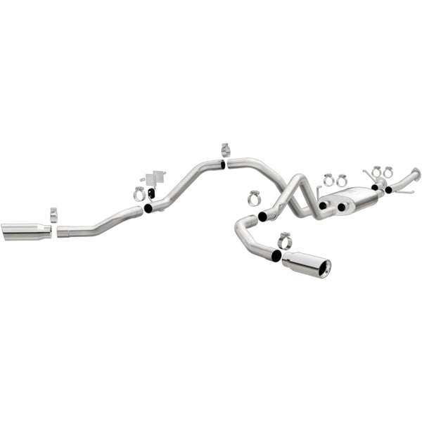 Cat-Back SC LB CC SB 4.6L/5.7L V8 SS 2.5 Dual Split Rear 4in Tip — 10-15 Toyota Tundra