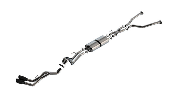 3.4L V6 (Inc. Hyb.) Ext. Cab/STD Bed/145.7in WB ATAK Cat-Back - Blk Chrm — 22-24 Toyota Tundra