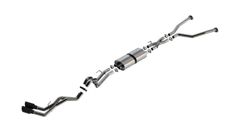 3.4L V6 (Inc. Hyb.) Ext. Cab/STD Bed/145.7in WB ATAK Cat-Back - Blk Chrm — 22-24 Toyota Tundra
