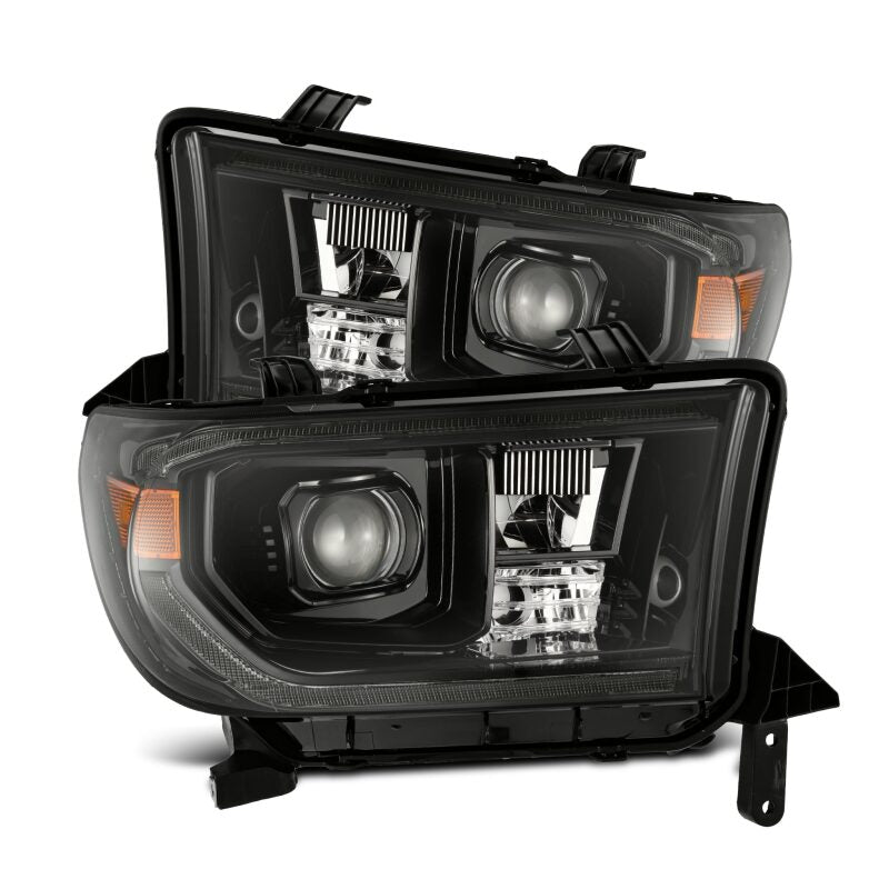LUXX LED Proj HL Alpha-Blk w/Actv Light Seq. Sig + DRL — 07-13 Toyota Tundra