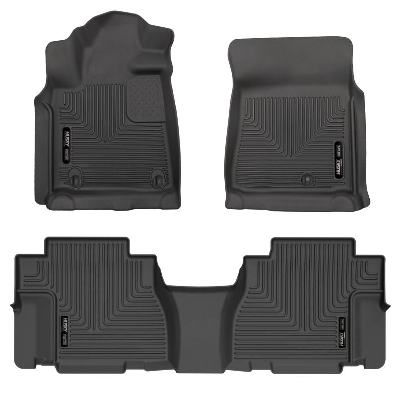 WeatherBeater Front & 2nd Seat Floor Liners (Black) — 08-11 Toyota Sequoia